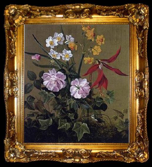 framed  unknow artist Floral, beautiful classical still life of flowers 013, ta009-2